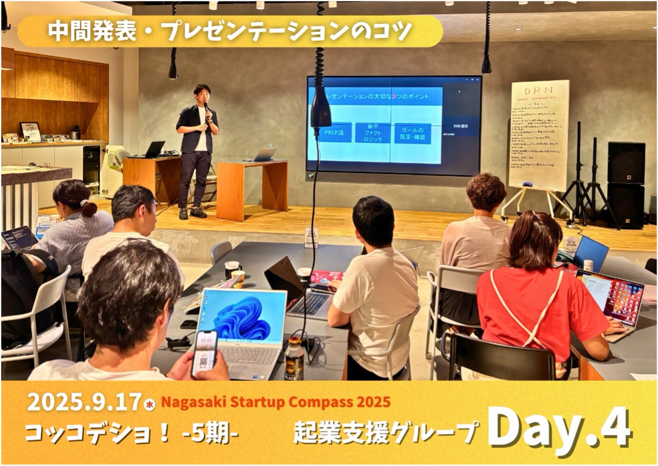 「長崎コッコデショ！起業支援グループ」Day4（中間発表）を開催しました。